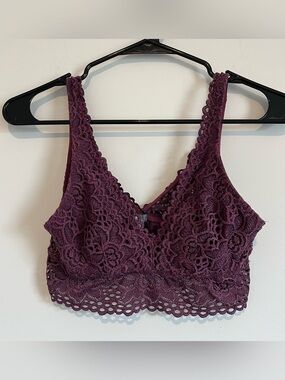 Aerie Lace Bralette in Deep Plum Size Small